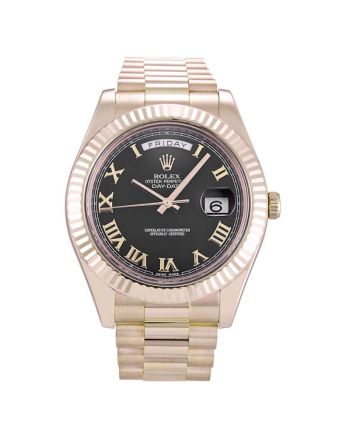 Rolex Day-Date II Black Dial 218235 Mens 41MM